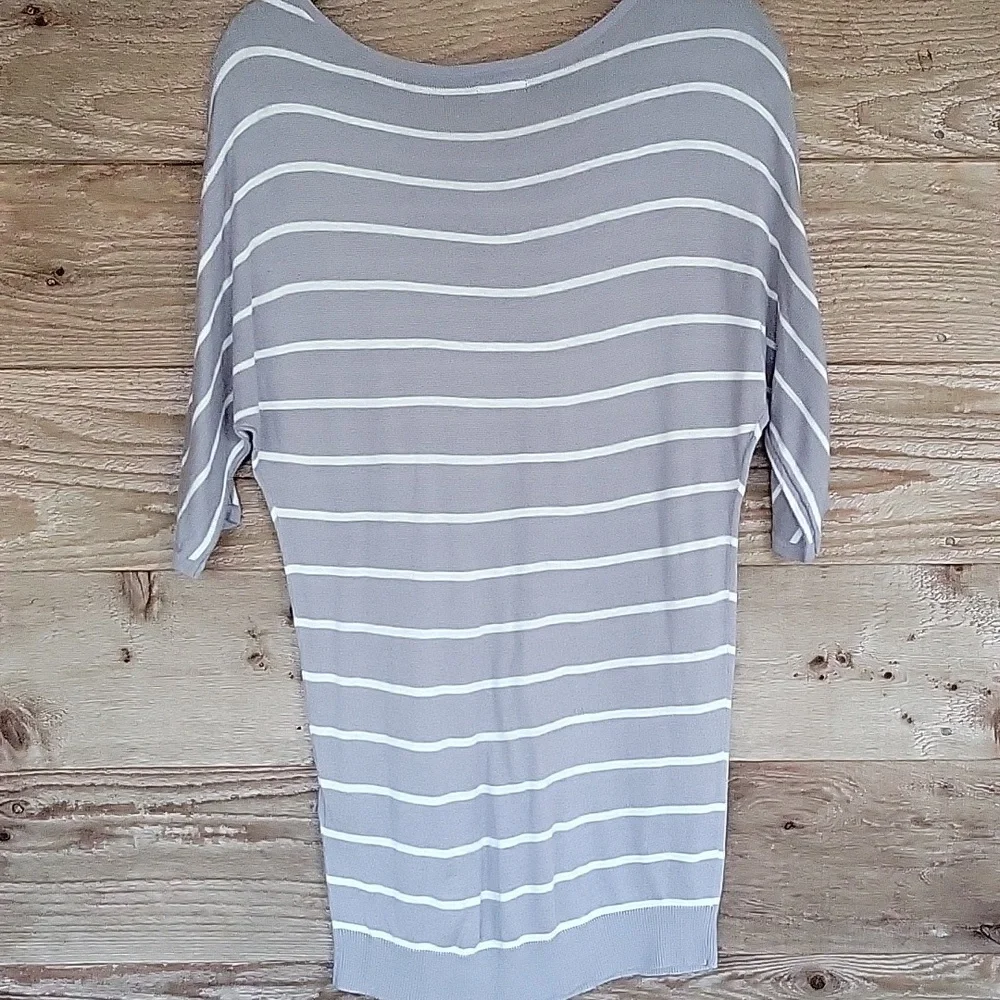Express Size Small Gray And White Striped Tunic/Mini Dress
